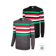 구찌 삼색 단가라 니트