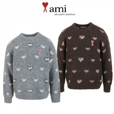 아미 자수 패치 앙고라 울 니트