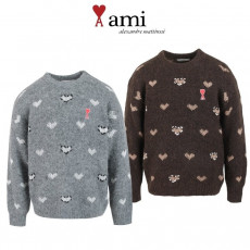 아미 자수 패치 앙고라 울 니트