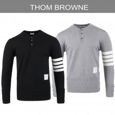 톰브라운 4바 오픈 라운드 버튼 울 니트