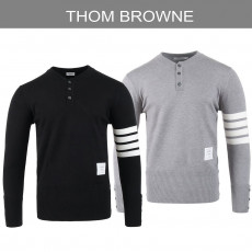 톰브라운 4바 오픈 라운드 버튼 울 니트