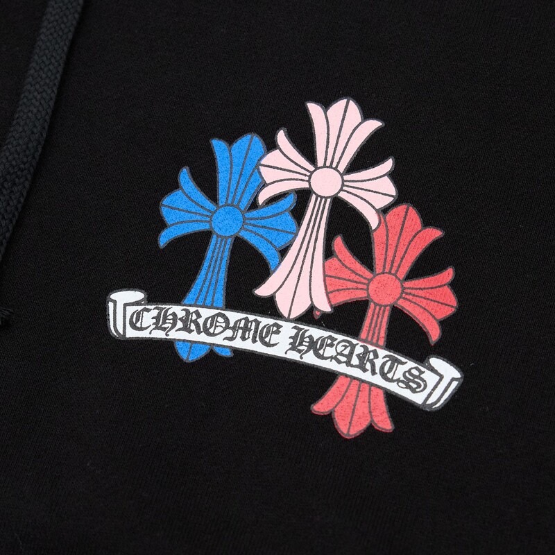 크롬하츠 멀티 컬러 크로스 후드티