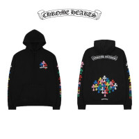 크롬하츠 멀티 컬러 크로스 후드티