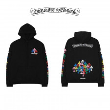 크롬하츠 멀티 컬러 크로스 후드티