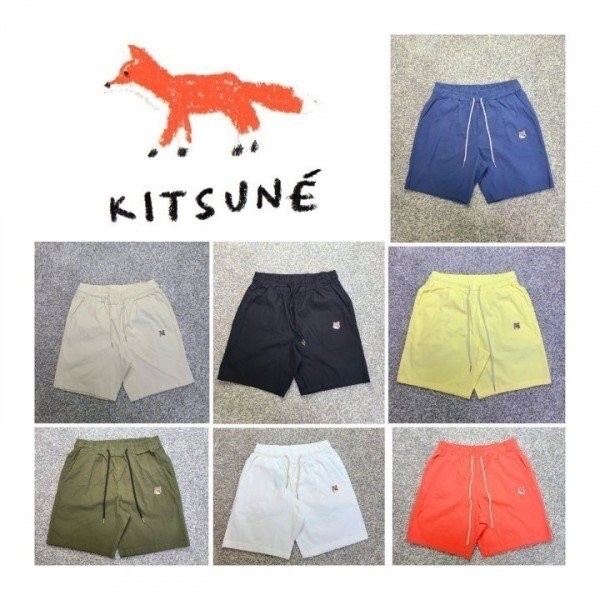 메종키츠네 폭스헤드 린넨 반바지