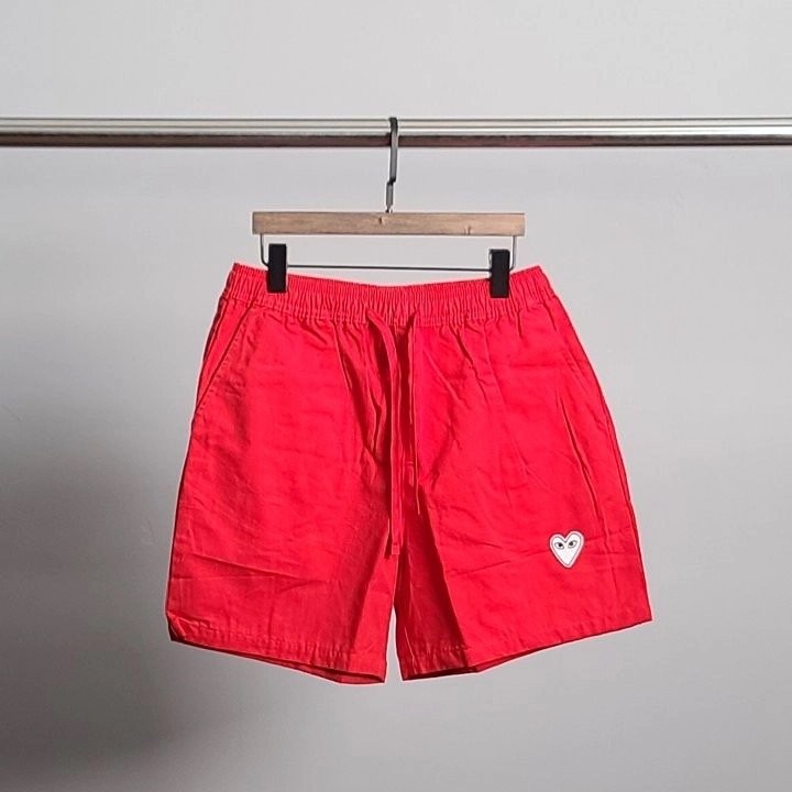 꼼데가르송 화이트 와펜 5부 반바지