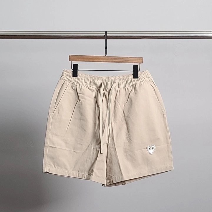 꼼데가르송 화이트 와펜 5부 반바지