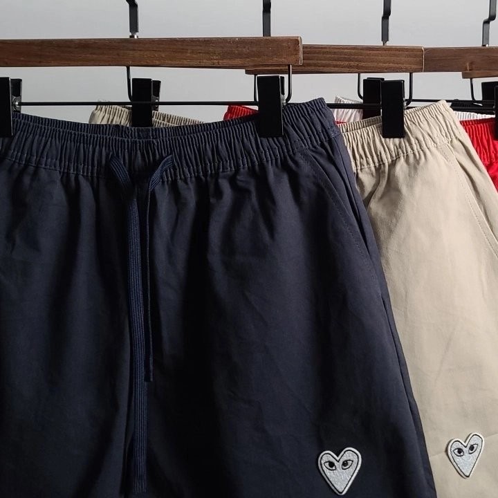 꼼데가르송 화이트 와펜 5부 반바지