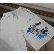 스톤아일랜드 페인팅 면 스판 반바지