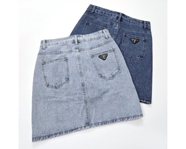 프라다 여성 데님 스커트 (치마)