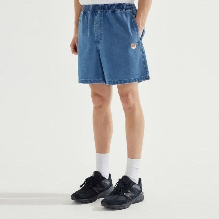 메종키츠네 폭스헤드 데님 하프 반바지