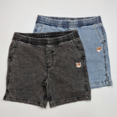 메종키츠네 폭스헤드 데님 하프 반바지