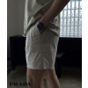 프라다 플레이트 스판 카고 하프 반바지