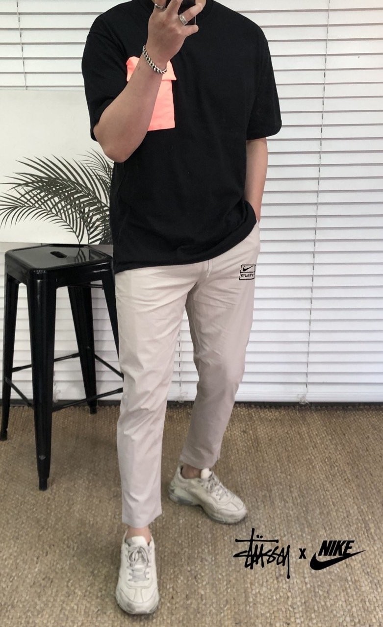 나이키 X 스투시 콜라보 워시드 플리스 밴딩 팬츠 (바지)