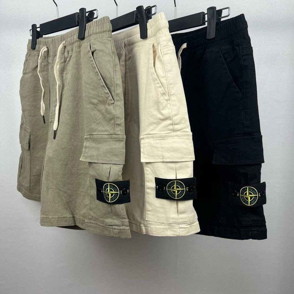 스톤아일랜드 와펜 패치 워싱 포켓 반바지