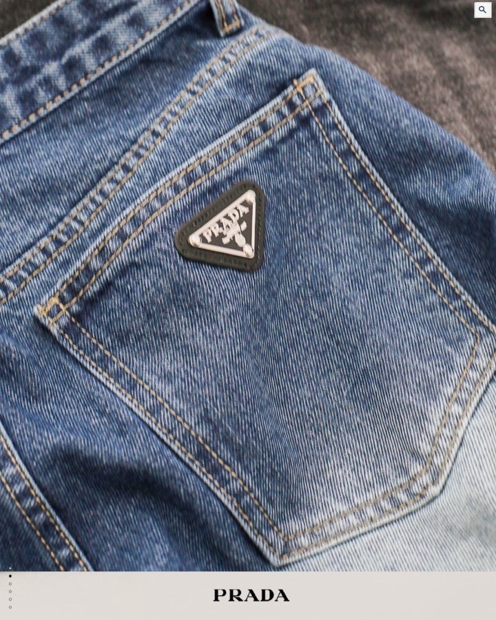 프라다 여성 베이글 버뮤다 청 반바지