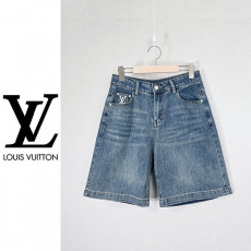 루이비통 여성 젤리 자수 청 반바지