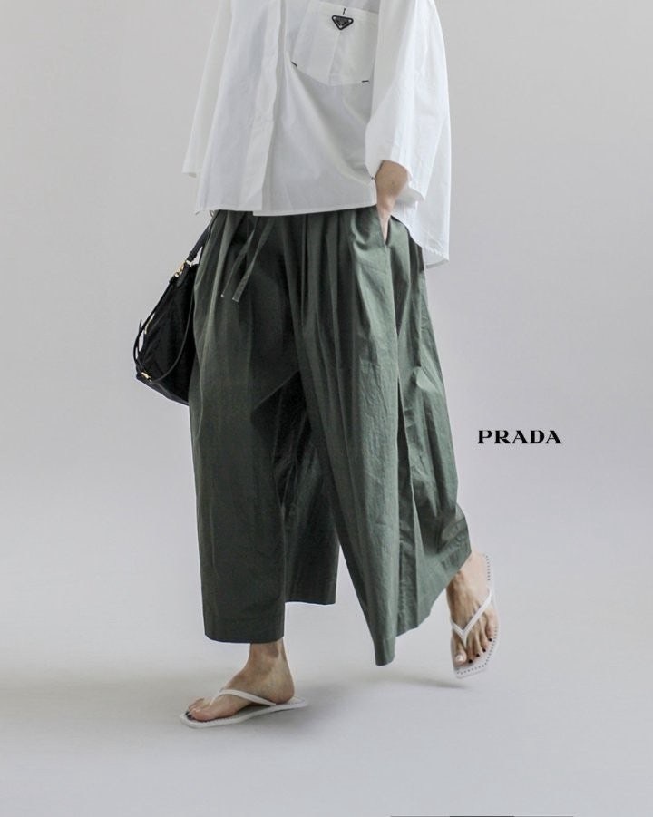 프라다 여성 주름 핀턱 바지