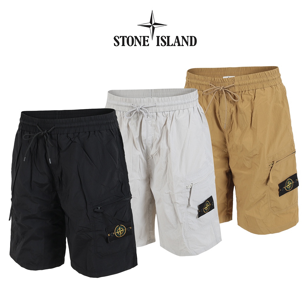 스톤아일랜드 나일론 베이직 사이드 지퍼 포켓 5부 반바지