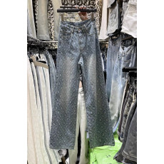 입생로랑 여성 데미지 자수 데님 청바지