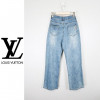 루이비통 여성 엘라 로고 와이드 청바지