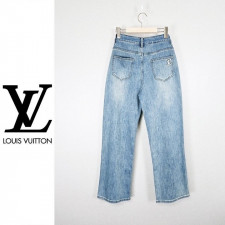루이비통 여성 엘라 로고 와이드 청바지