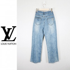 루이비통 여성 엘라 로고 와이드 청바지