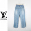 루이비통 여성 엘라 로고 와이드 청바지