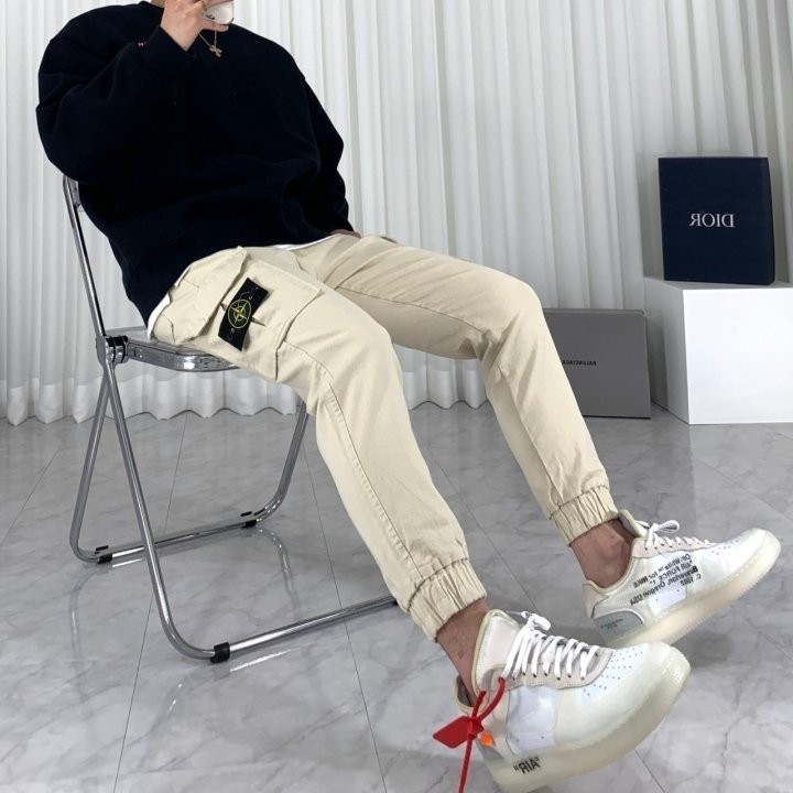 스톤아일랜드 워싱 카고 조거 팬츠 (바지)