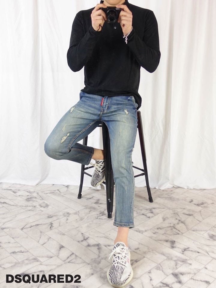 디스퀘어드2 청밴딩 데님진 청바지