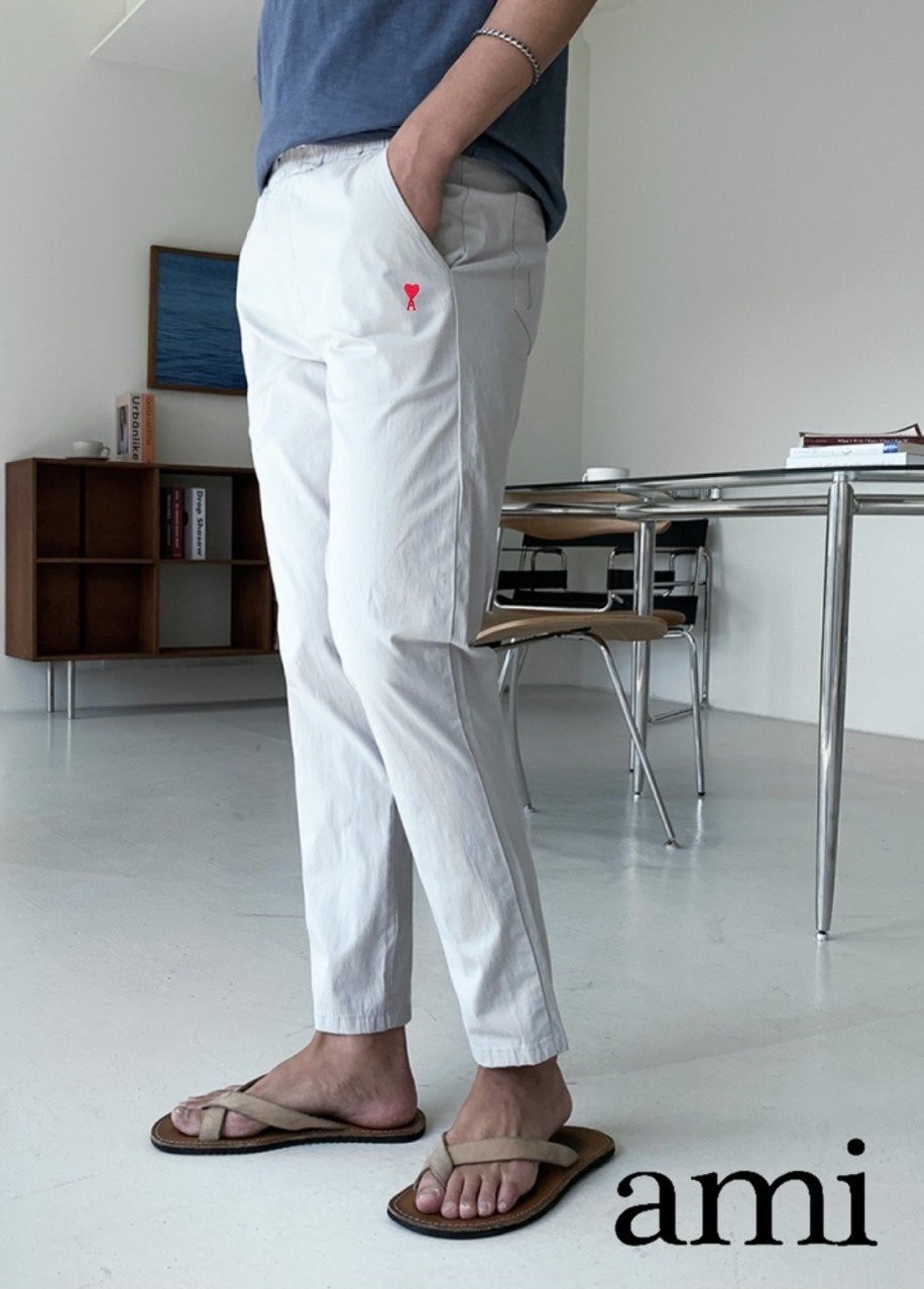 아미 워싱 린넨 9부 팬츠 (바지)