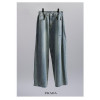 프라다 여성 드로우 와이드 데님 청바지