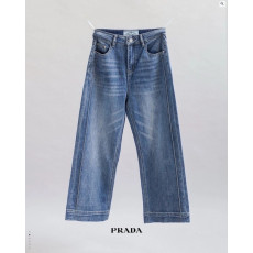 프라다 여성 클린라인 썸머진 청바지