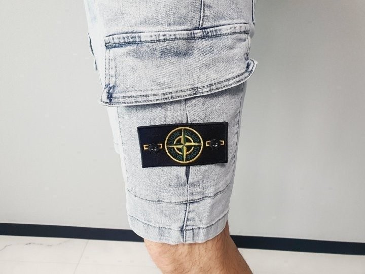 스톤아일랜드 와펜 아이스 카고 청 반바지