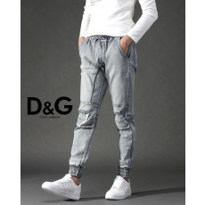 돌체앤가바나 브라운 코튼 블렌드 조거 청바지