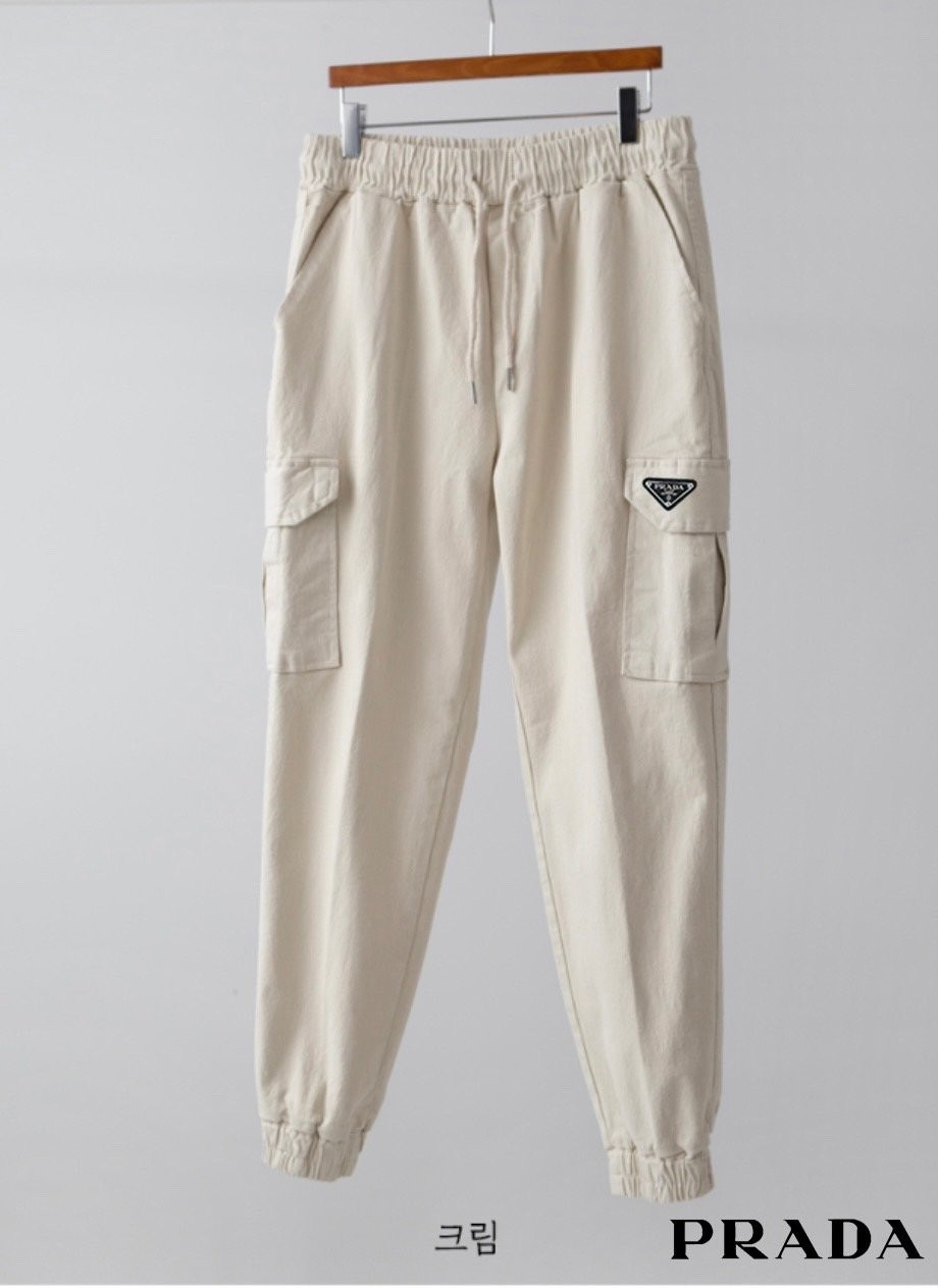 프라다 로고 워싱 프렌치 카고 조거 팬츠 (바지)