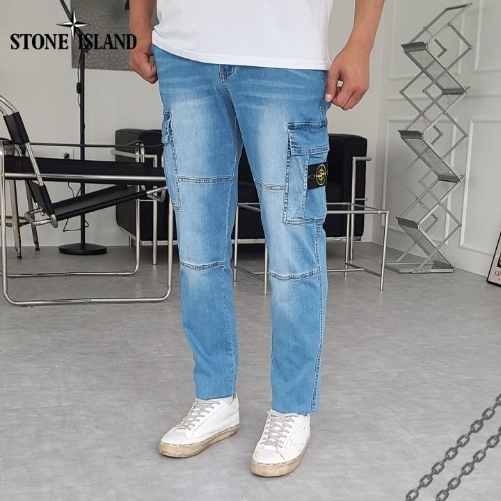 스톤아일랜드 절개 카고 청바지