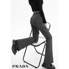 프라다 여성 플레이트 카고 부츠컷 팬츠 (바지)