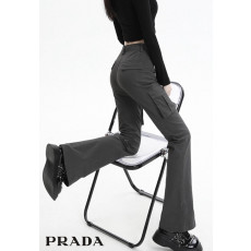 프라다 여성 플레이트 카고 부츠컷 팬츠 (바지)