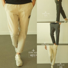 스톤아일랜드 면 밴딩 기모 팬츠 (바지)