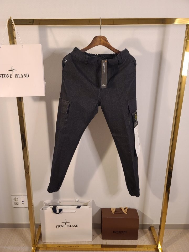 스톤아일랜드 생쥐 데님 카고 조거 청바지