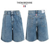 톰브라운 중청 핀턱 벌룬 6부 버뮤다 청 반바지