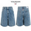 톰브라운 중청 핀턱 벌룬 6부 버뮤다 청 반바지