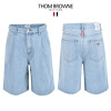 톰브라운 연청 핀턱 벌룬 6부 버뮤다 청 반바지