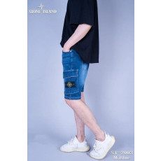 스톤아일랜드 카고 데님 하프 청 반바지