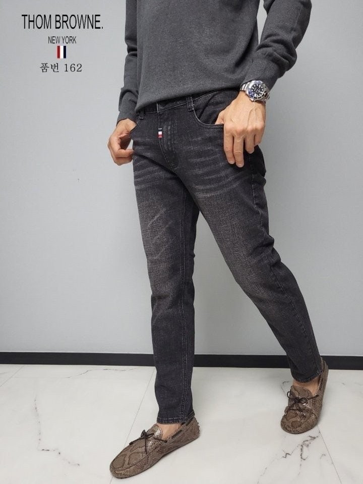 톰브라운 블랙 워싱 데님 청바지