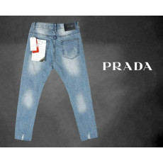 프라다 다트 디스트로이드 워싱진 청바지