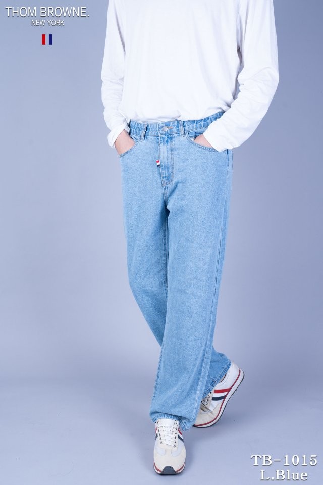 톰브라운 TB-1015 연청 데님 와이드진 청바지