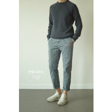 프라다 절개 치노 면 팬츠 (바지)