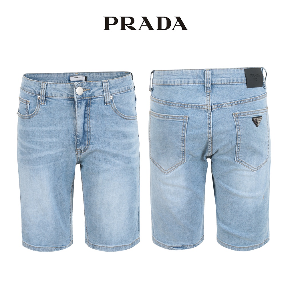 프라다 베이직 올라운드 스판 밴딩 5부 청 반바지